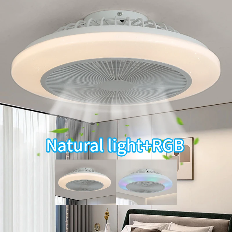 RGB Integrated Ceiling Fan Lights, Bedroom Ceiling Fan Lights, Living Room Dining Room Bedroom Decoration Ventilation Fan Lights