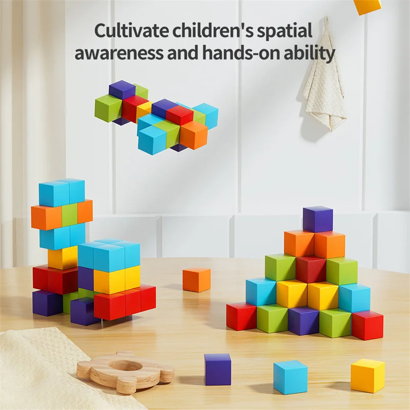 DIY 磁気キューブ ビルディング セット - 子供用 STEM 学習ブロック、早期教育建設玩具