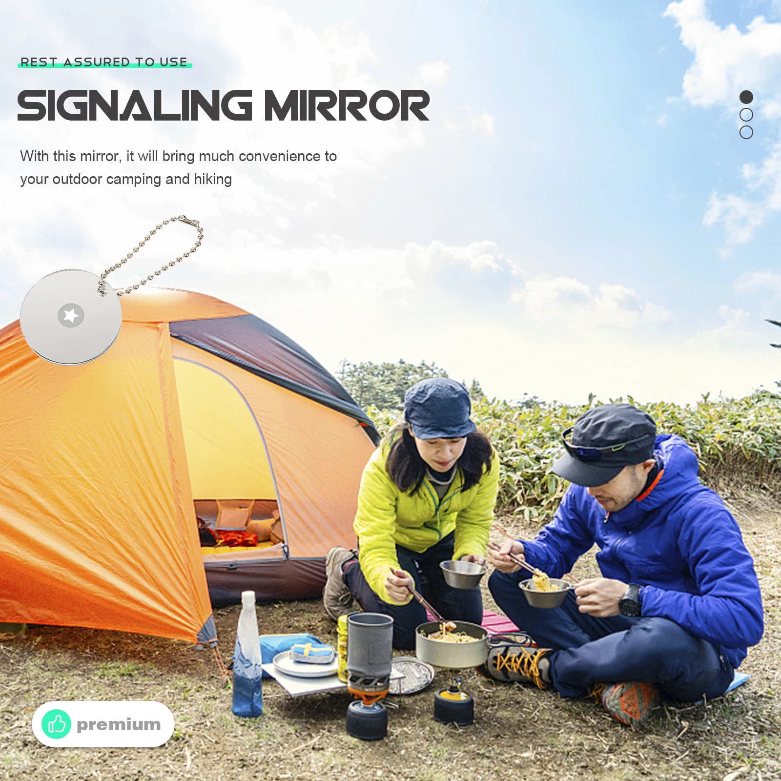 

Signal Mirror Portable Acrylic Survival Outdoor Emergency Accessory Lightweight Camping Supply Hiking Gear Mountain Climbing