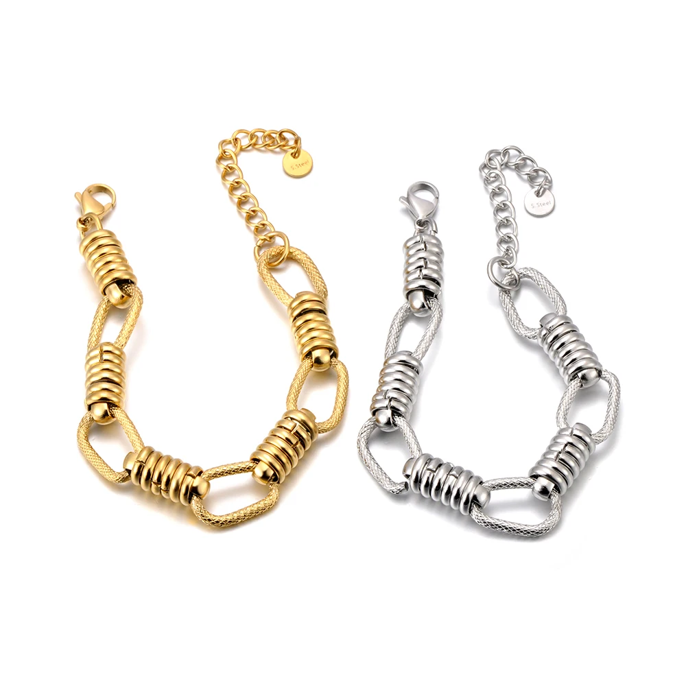 Klobige kubanische Gliederkettenarmbänder aus Edelstahl mit 14 mm Breite für Männer und Frauen, trendiges vergoldetes Punkrock-Armband, Schmuck B25152