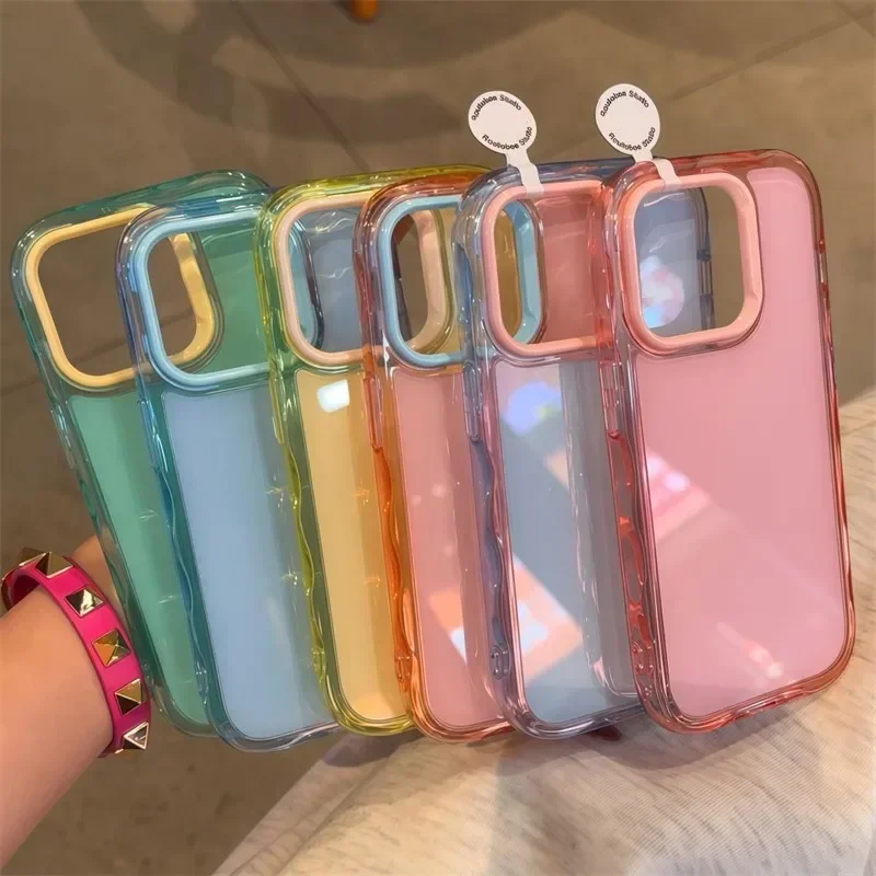 

Luxury Jelly Candy Shockproof Case for Soft Hit Color Bumper Armor Aesthetic Phone Cover