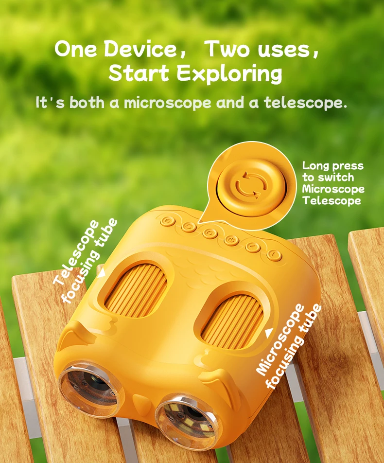 Mikroskop und Teleskop 2-in-1, optisches Lernspielzeug für Kinder, 2-Megapixel-HD-Kamera, Mikroskop mit 1000-facher Vergrößerung, Weihnachtsgeschenk. – Detail 3