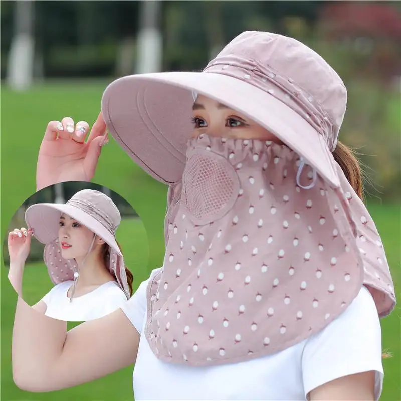 

Женская летняя шляпа из хлопка и льна с защитой от УФ-лучей, широкими полями, защитой для лица и шеи, полнолицевая солнцезащитная шляпа в стиле кантри