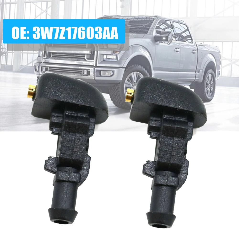 

2pcs High Quality Plastic Windshield Wiper Washer Spray Jet Nozzle for Ford F150 2004-2014 3W7Z17603AA Exterior Car Accessories