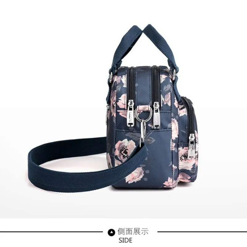 Women Single-Shoulder Bag Messenger Bag Outdoor Travel Shopping Small Bag Handbag Waterproof Nylon Cloth Bag Mother Bag