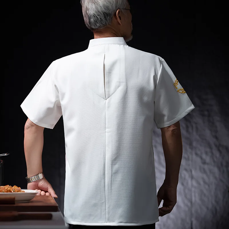 호텔 레스토랑 주방 작업복 반팔 셰프 재킷 베이커리 제과 셰프 여름 흰색 주방 코트