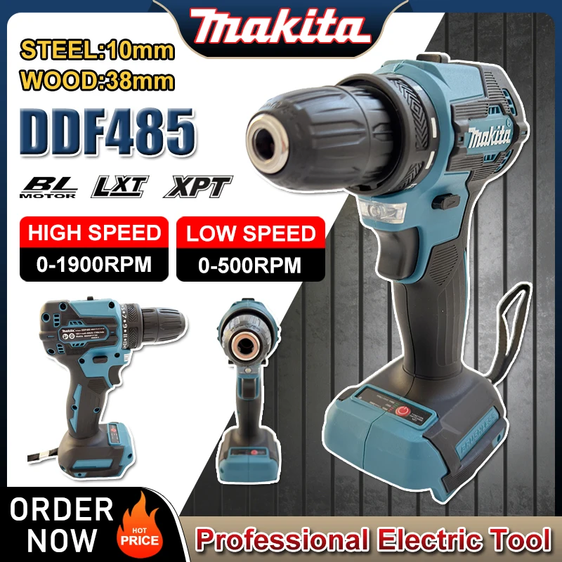 Makita DDF485 10MM LXT Compact Cordless Tool Multi-function Screwdriver Impact Brushless Drive Rechargeable Brushless Drill