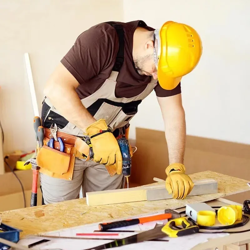 Gants en cuir de vache pour hommes, mitaines de travail en cuir fendu, gants de travail