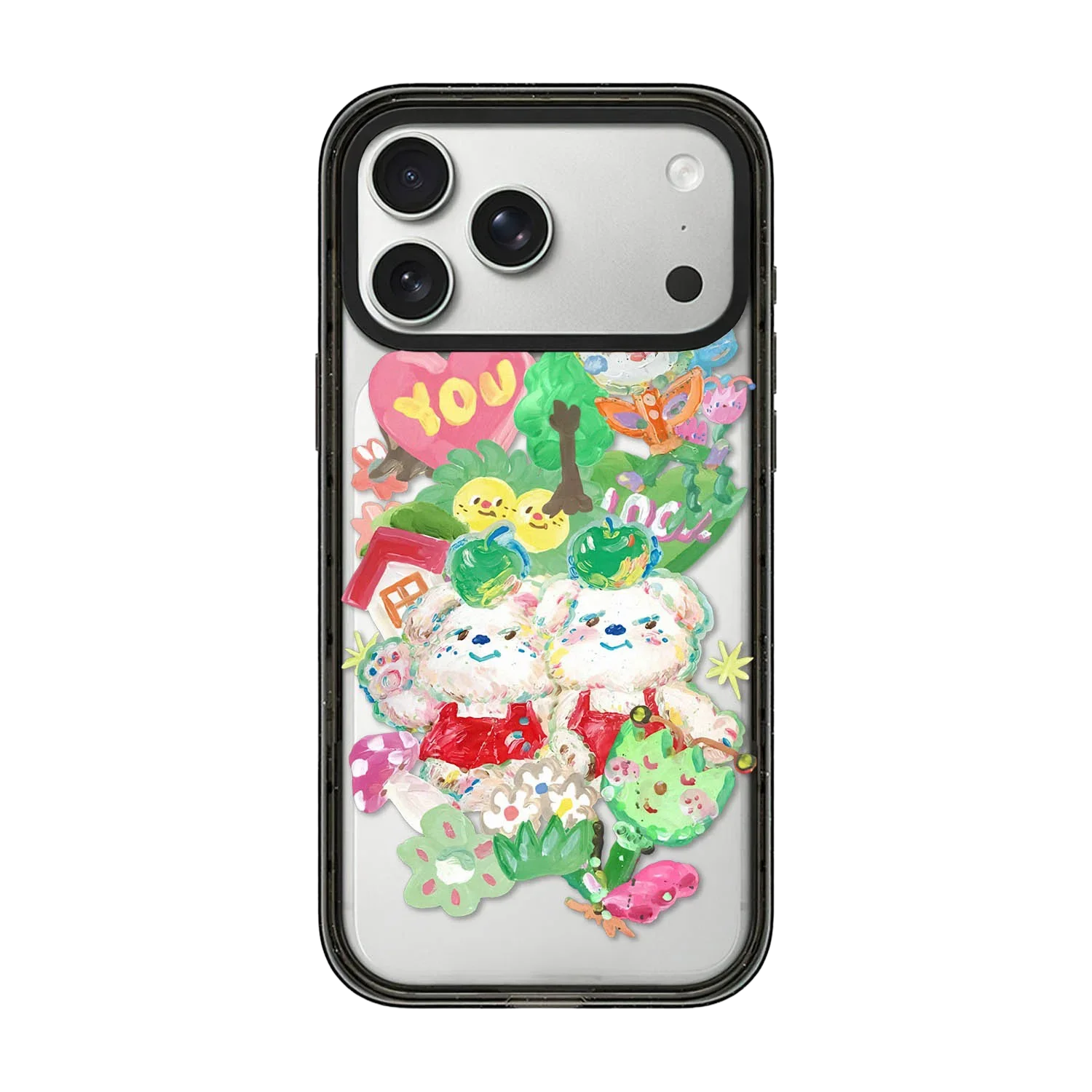 

Graffiti Cartoon Dog Mirror / Acrylic Magnetic Case: Compatible with IPhone 17 16 15 14 13 12 Pro Max 17 Air