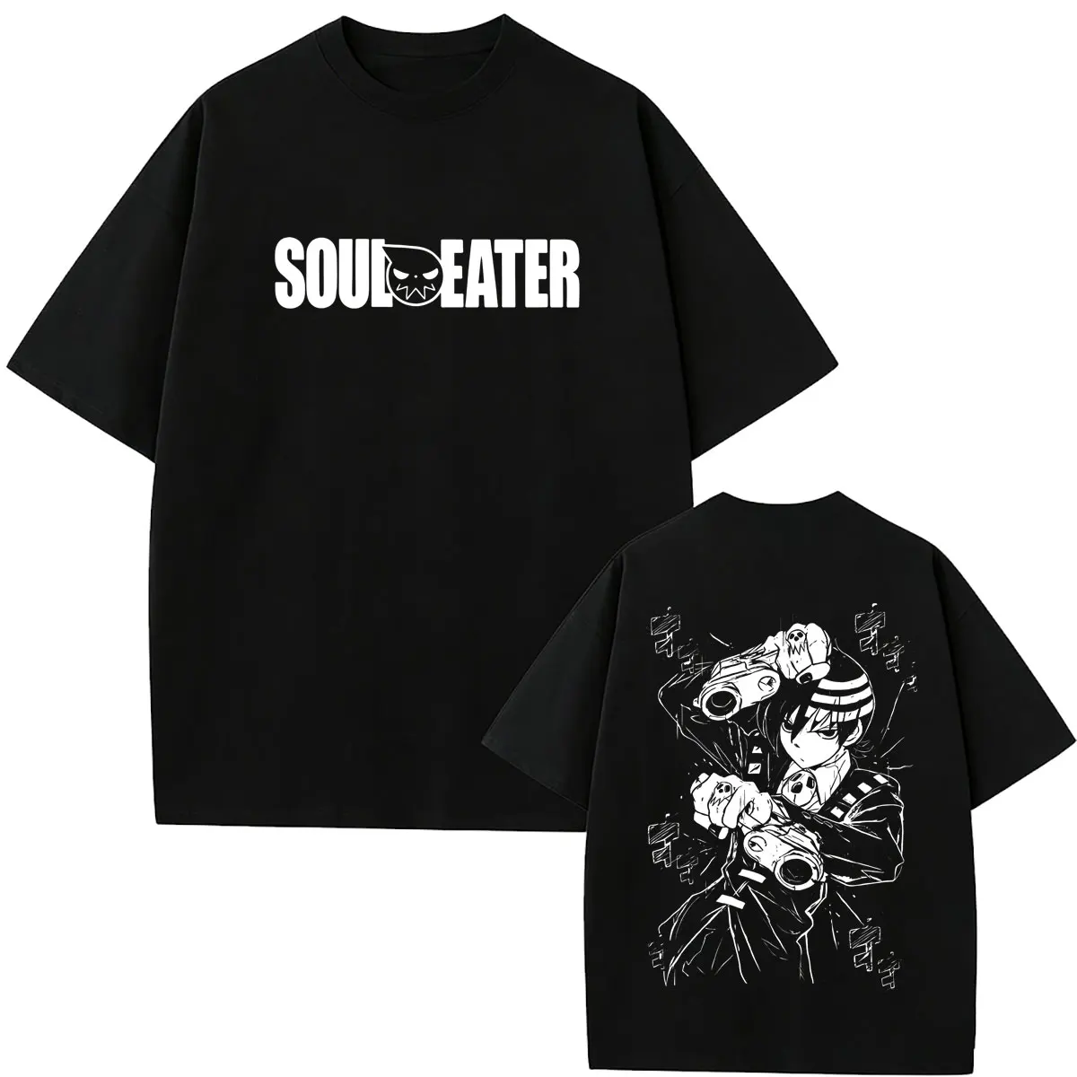 

Anime Soul Eater Death The Kid Graphic Print T-shirt Men Women Clothing Manga Fashion Oversized Tshirt Male Vintage Streetwear