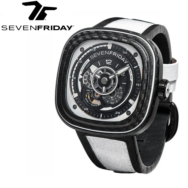 SEVENFRIDAY watch P3C/07 men\'s carbon fiber automatic mechanical watch P series waterproof fashion men\'s watch luxury brand