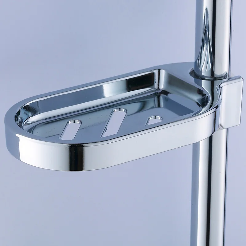 ABS Chrom Clip-auf Seife Tablett Box 22-25mm Einstellbar Dusche Schiene Slide Bar Seife Dish Platten bad Dusche Versorgung Zubehör