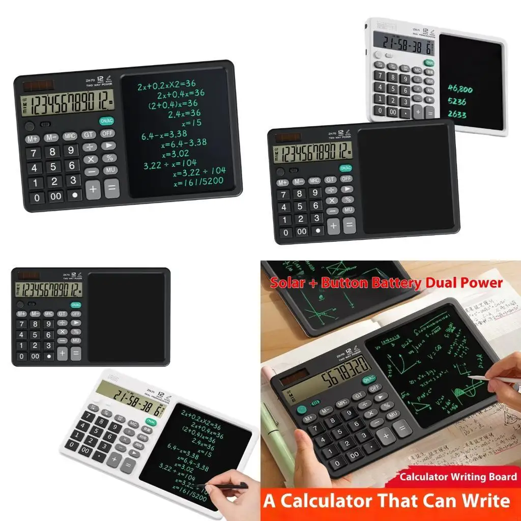 

4x7e Big Screen Calculator Написание планшетов с двойной мощностью портативной дизайн тихой операции для Office Outdoor