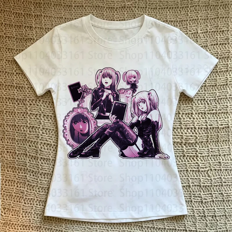 Y2k -shir T Shirt for Women Harajuku Anime Girl Female Clothing Summer Clothes Where Are You 90s Clothes Vintage 2000s Tops Kpop
