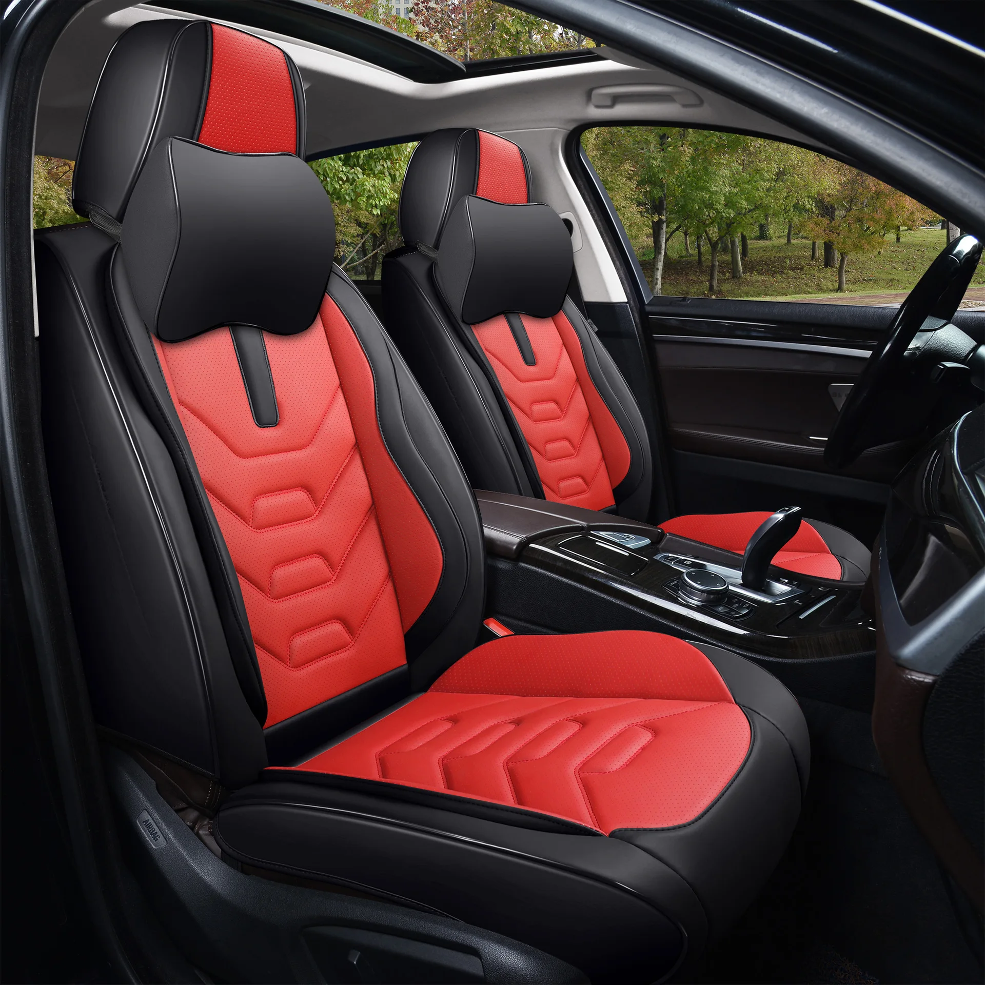 

Full Set of Universal PVC Leather Car Seat Cover with Car Seat Cushion for Land Cruiser