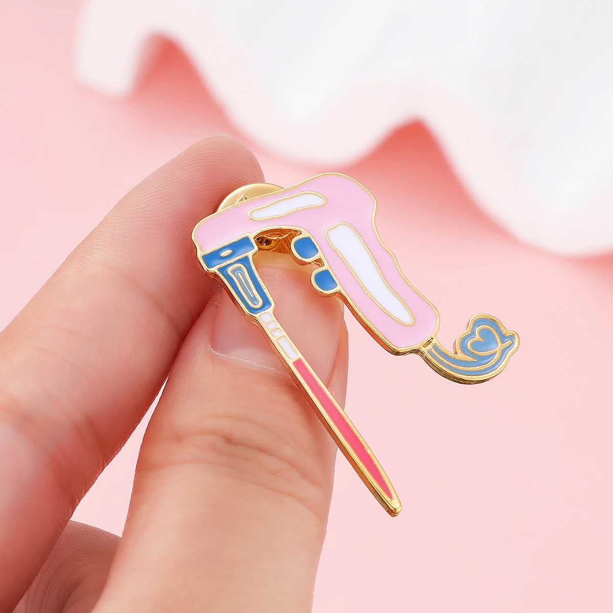 Harong Cute Lab Pipettor Enamel Pin Brooch Creative Science Lapel Lanyard Badge Gifts for Researchers Students Colleagues