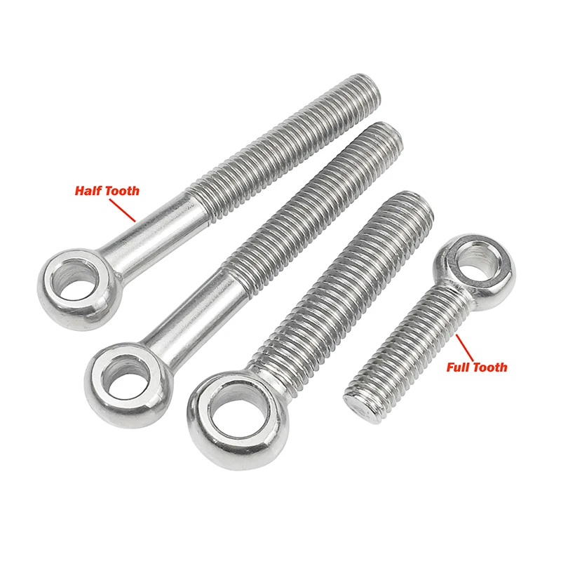 Fisheye Eye Slip Hole Screw M5 M6 M8 M10 M12 304 Stainless Steel Ring Link Bolt Stud Articulated Anchor Bolt Full/Half Tooth
