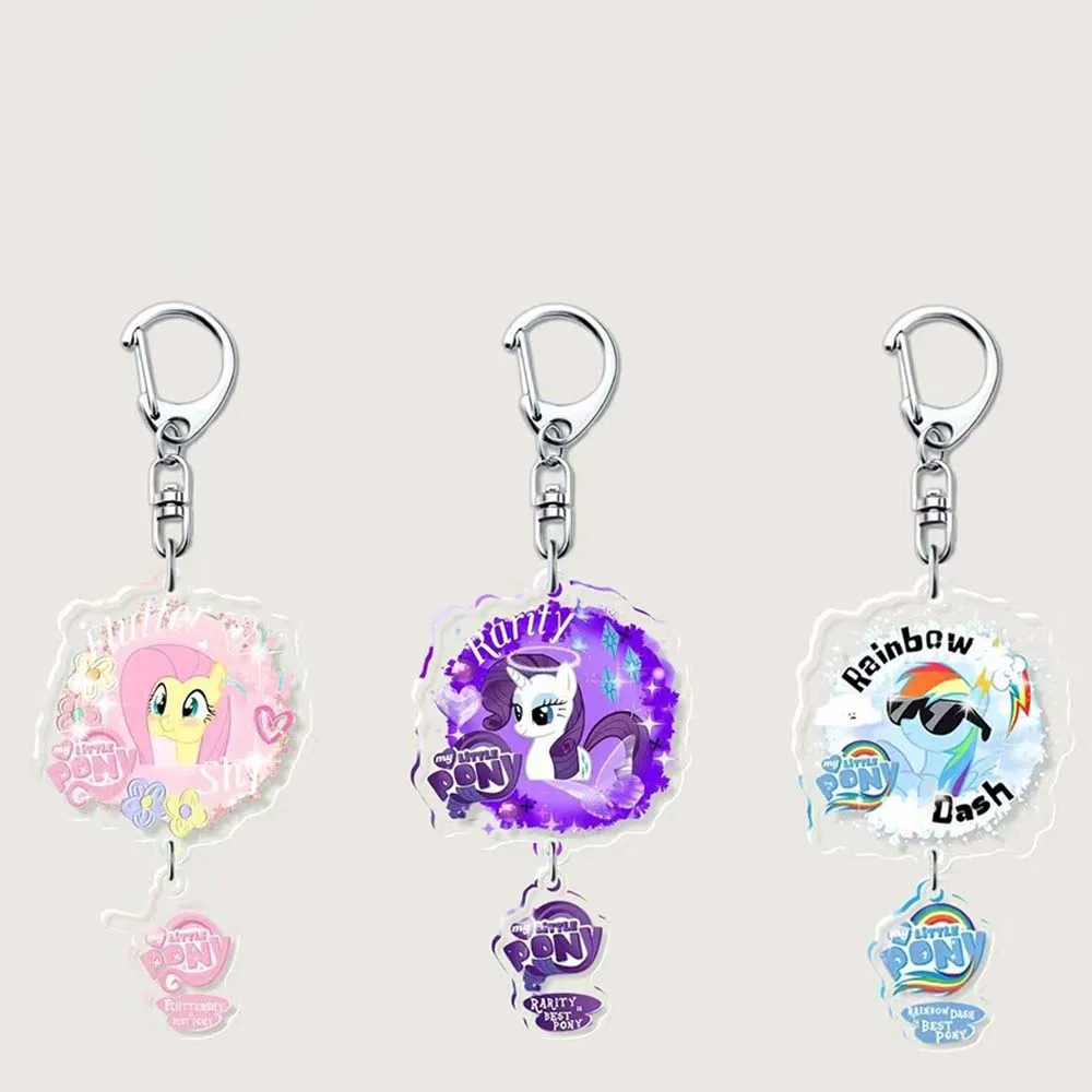 Cartoon Anime My Little Pony Pinkie Pie Fluttershy Twilight Sparkle Applejack ciondolo acrilico simpatico portachiavi decorazione regalo