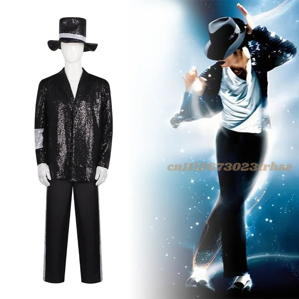 New In Stock: Michael Jackson Bad Era Silver Jumpsuit. Retro Rock Star Stage Performance Bodysuit & Top