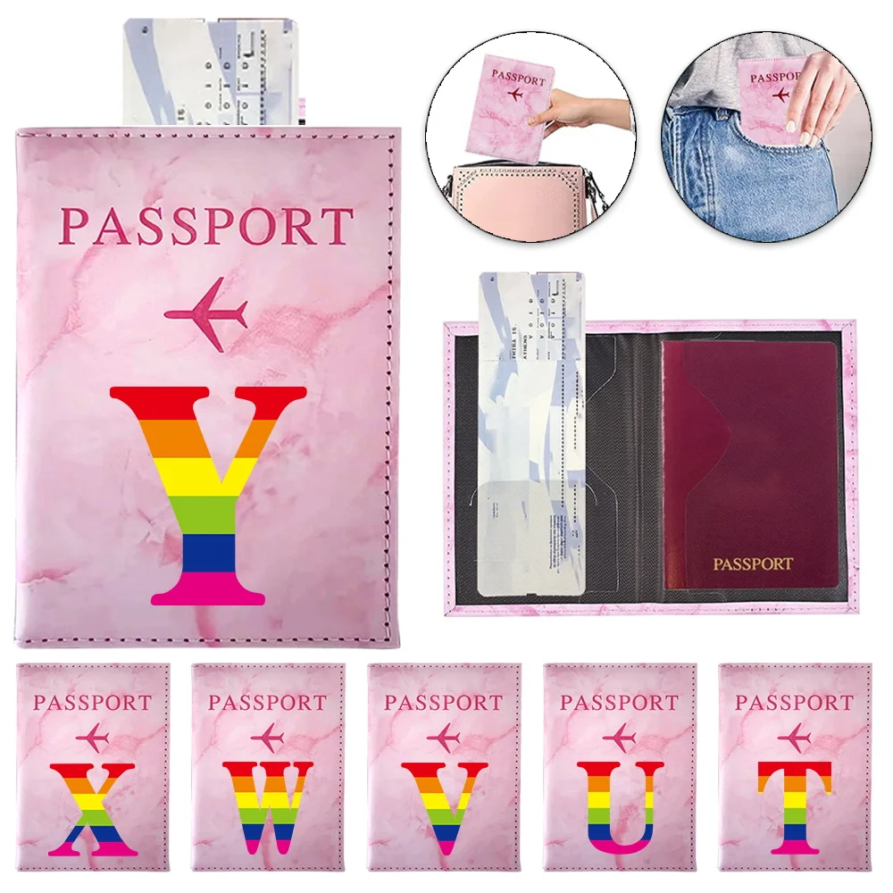 Passport Cover Passport Holder Travel Waterproof Passport Protective Cover Unisex Print Rainbow Series Travel Accessories