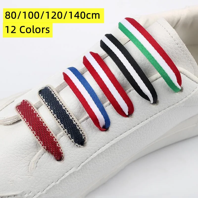 1 paar Polyester Flache Weiße Schuhe Schnürsenkel Frauen Männer Bunte Leder Sport Casual Leinwand Schnürsenkel Saiten Dropship – Detail 1