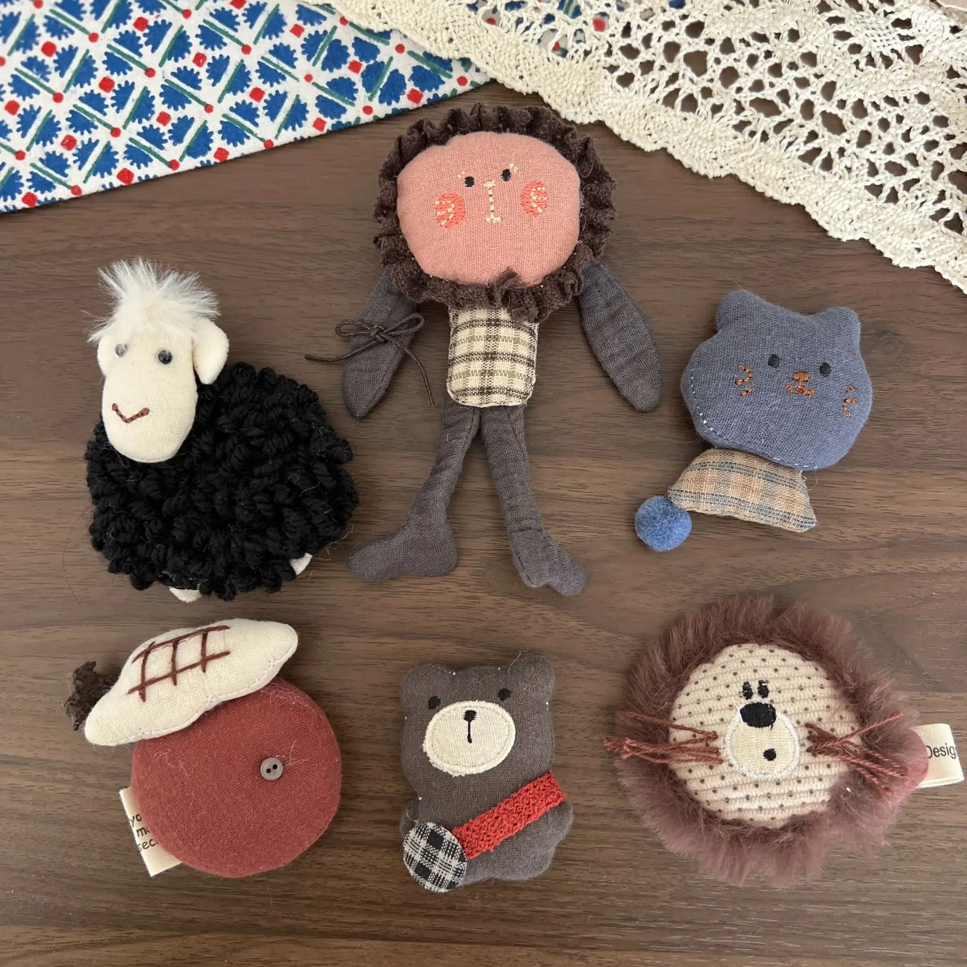 Brooch Pin DIY Accessory Cute Plush Doll Cotton Filled Raised Hair Clip Kids Shoes Socks Semi Finished Craft Supply Mini