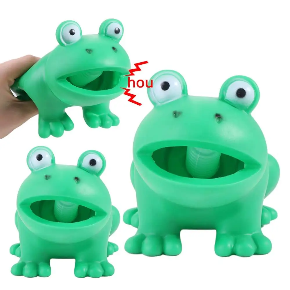 Simulation Frog Squeeze Toy Frog Model PVC Squeeze Sound Frog Toys Interactive Games Pinch Kneading Cartoon Animal Spoof Toy