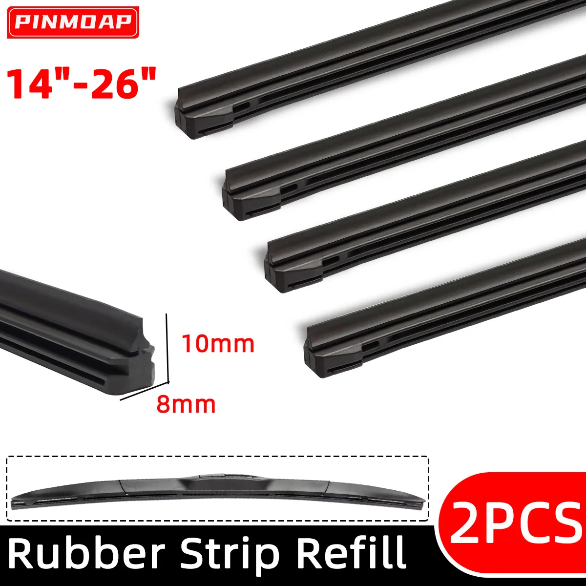PINMOAP Auto-Scheibenwischer-Naturkautschukstreifen, geeignet für 3-teilige Wischerblatt-Füllstreifen 14"16"18"19"20"21"22"24"26"