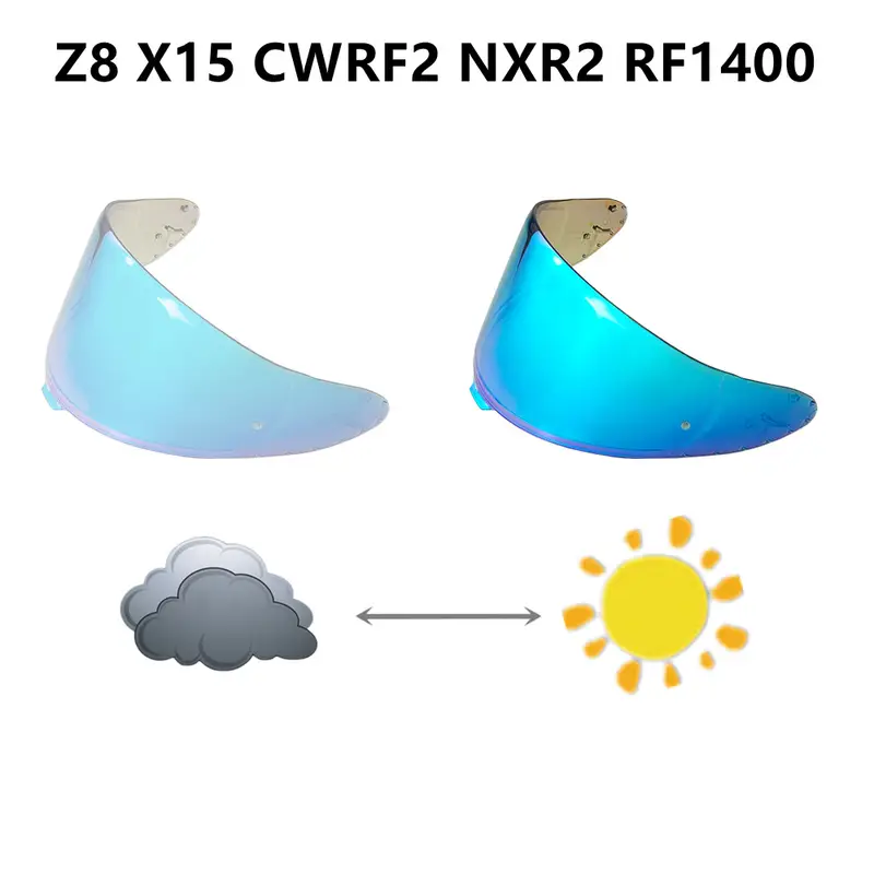 Photochromic Helmet Visor For SHOEI RF1400 RF-1400 NXR2 CWR-F2 Z8 CWR-F2R X15 X-15 X-Fifteen X-SPR Pro Autochromic Lenses Shield - Image 2