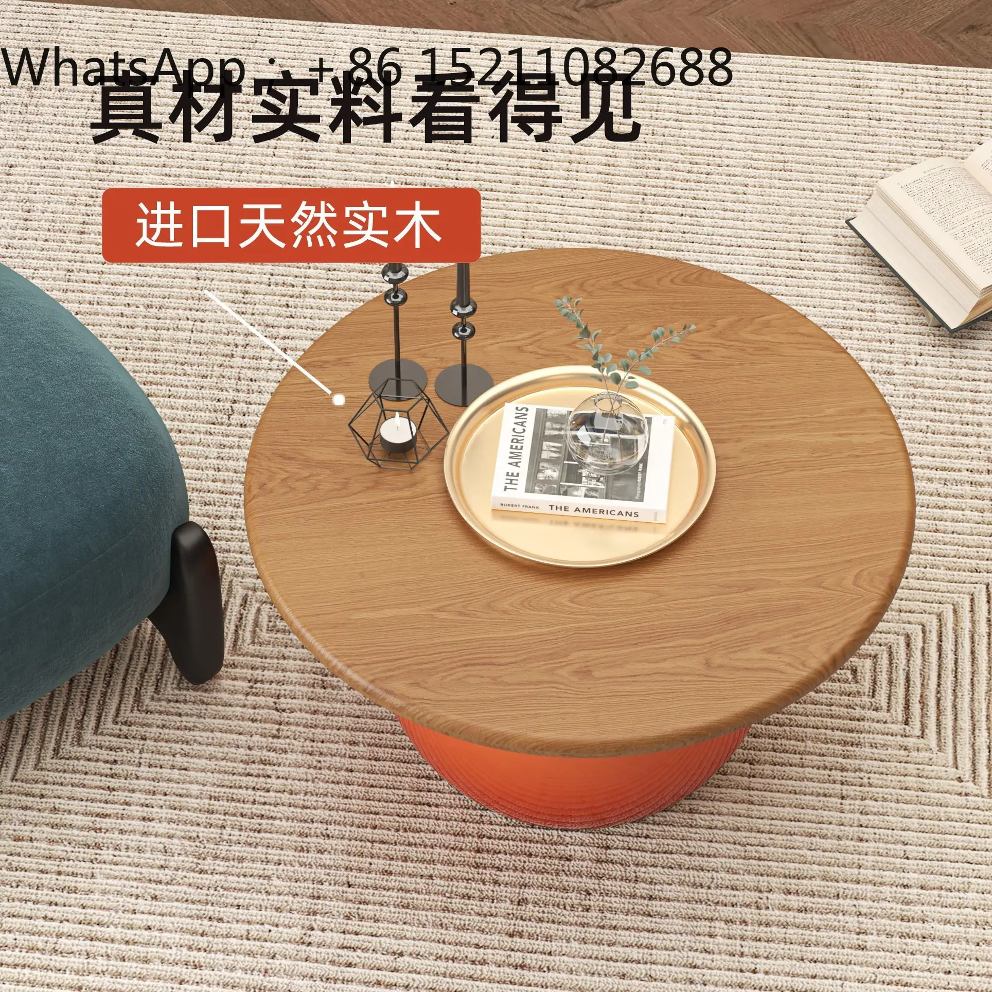 SCY medieval coffee table light luxury creative small round table living room household small apartment round small coffee table