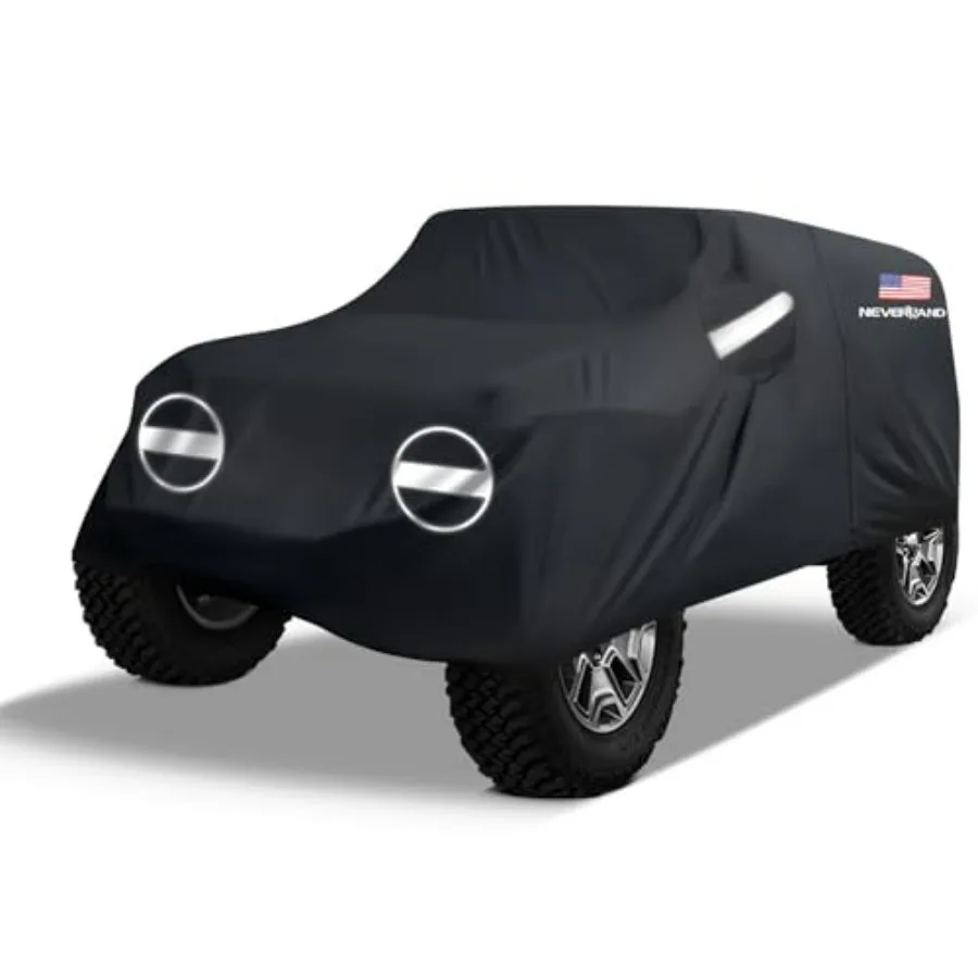 

Car Cover for Jeep Wrangler 4 Door Waterproof Car Covers, All Weather Protection Jeep Sun Rain Protection for Wrangler 4 Fits J