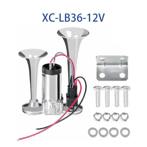 12V/24V 초강력 자동차 전기 경적 듀얼 트럼펫 에어혼 스피커 (자동차, SUV, 차량, 보트, 기차, 오토바이, RV, 트럭용) 12V/24V 초강력 자동차 전기 경적 듀얼 트럼펫 에어혼 스피커 (자동차, SUV, 차량, 보트, 기차, 오토바이, RV, 트럭용)