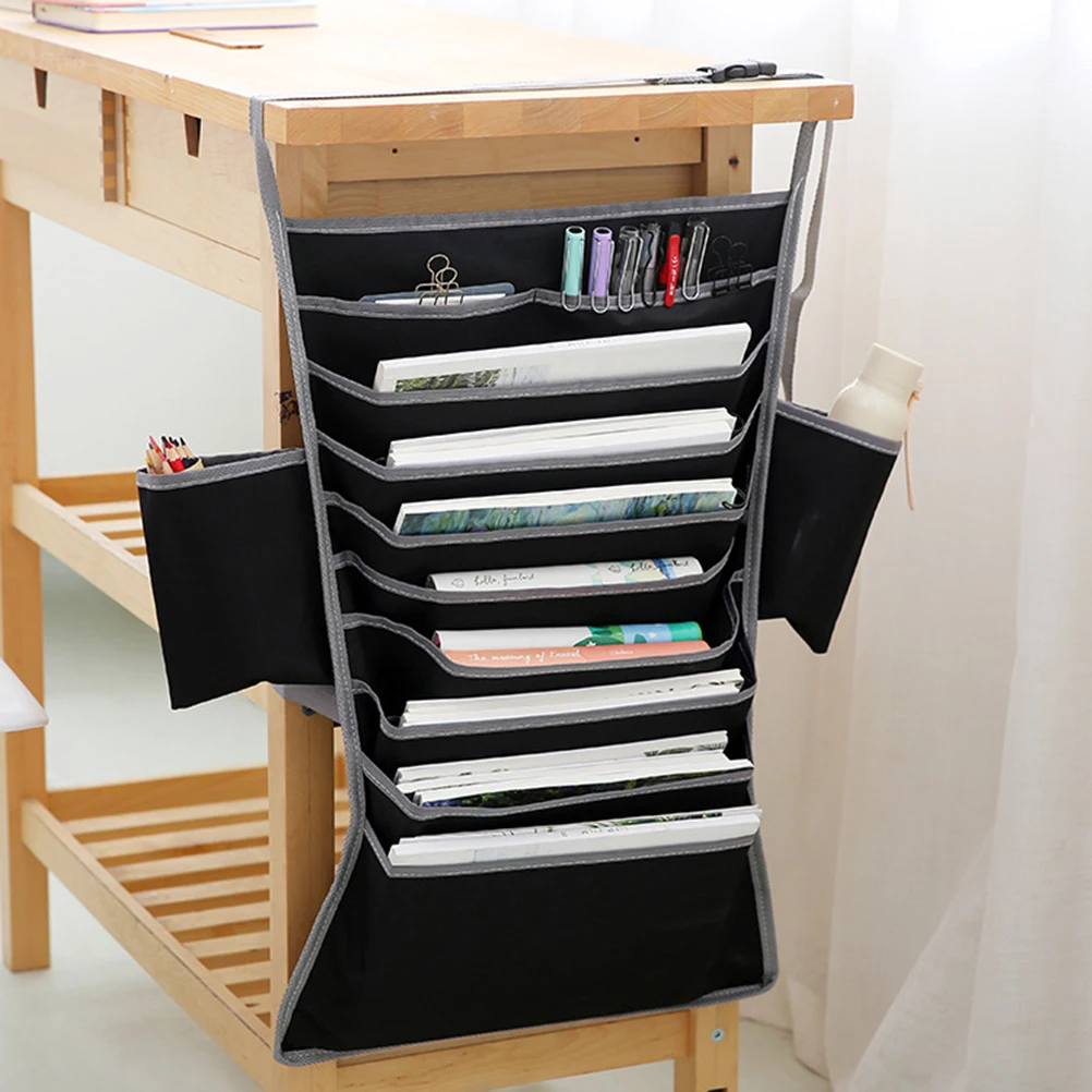 

Desk Hanging Bag Book Organizer Multifunction Bags for Student Desks Black Pocket Storage