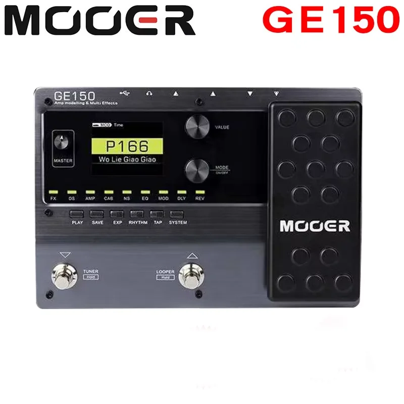 

MOOER GE150 Digital Tube Guitar Multi-Effects Pedal Processor Amplifier 55 AMP Models 9 Effect Types Loop Recording (80S)