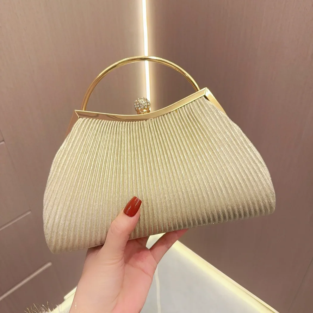 

2025 cross-border vintage celebrity full diamond dinner bag metal chain bow small square bag hand-held shoulder crossbody bag