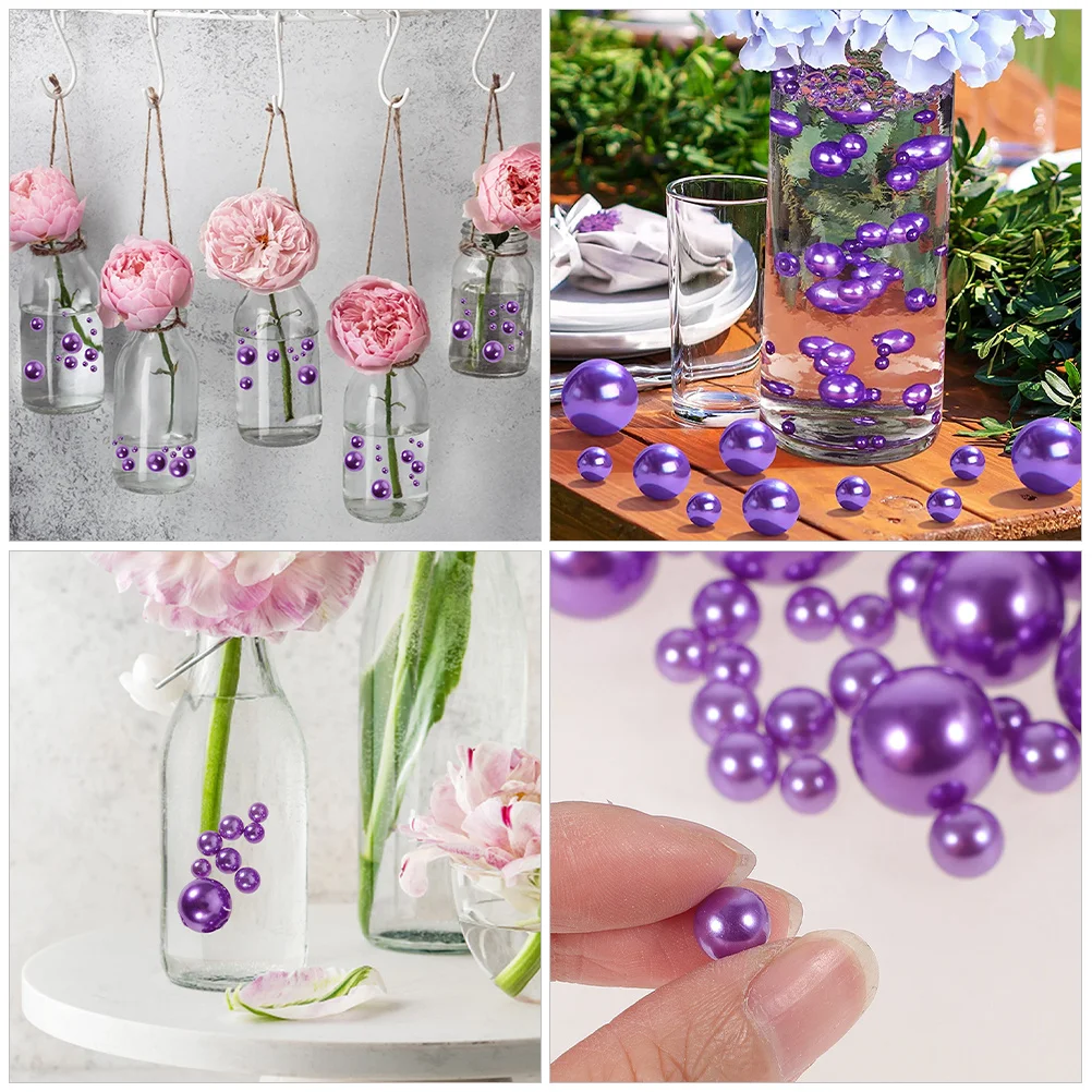 

110Pcs Pearl Decor Vase Filler Beads Artificial ABS Shine Decorative for Wedding Cup DIY Centerpiece Floating Ornaments