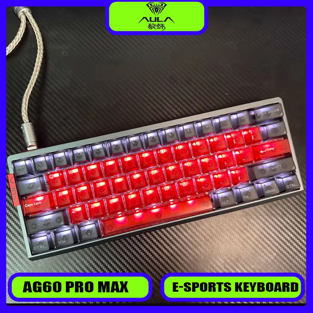 

Клавиатура с магнитным переключателем Aula AG60, проводная механическая клавиатура, 8000 Гц, RT0,01 мм, игровая клавиатура, алюминиевый сплав, стабилизация Agile