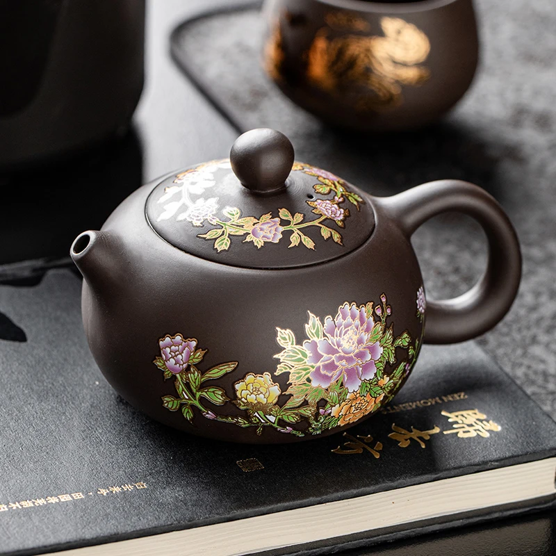 Purple Clay Tea Pot for Home Use Personal Single Tea Brewing Pot Color Changing When Heated Xi Shi Feng Ming Pot Smooth Water...