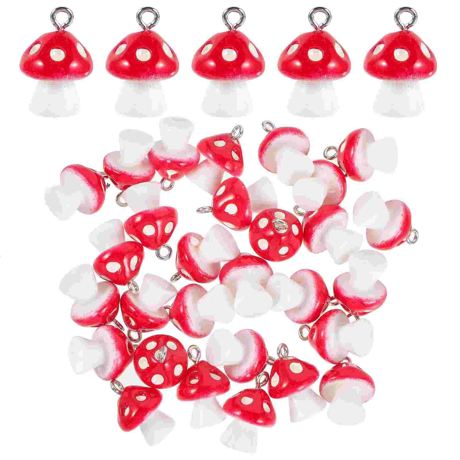 

30 Pcs Jewelry Making Pendants Mushroom Charm Fashion Pearl Choker Necklaces for Women