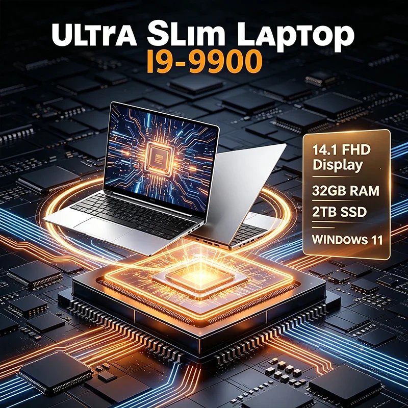 14.1 120Hz FHD IPS Laptop Intel I9-9900 32GB Large RAM 2TB High Speed SSD Backlit Keyboard Long Lasting Battery Notebook