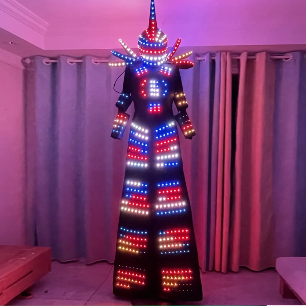 

Digital Color Remote control LED Robot Stilts Walker Costume Stage Performance Nightclub DJ disfraz halloween mujer