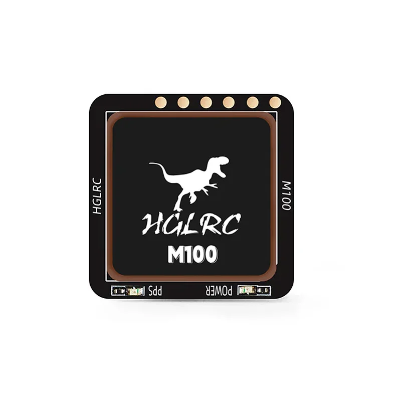 Hglrc M100-5883 M10 Gps Module with Compass Ceramic Antenna on Board Led Display 21x21mm for Rc Airplane Fpv Long Range
