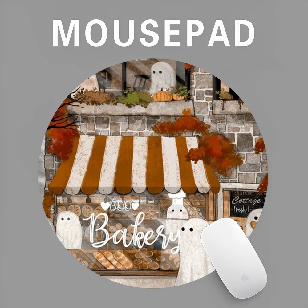 Ghost Mousepad INS Tide Round Keyboard Mat Table Mat Students Cabinet Gamer Desktop Mousepad Cup Mats Deskpad Home Decor