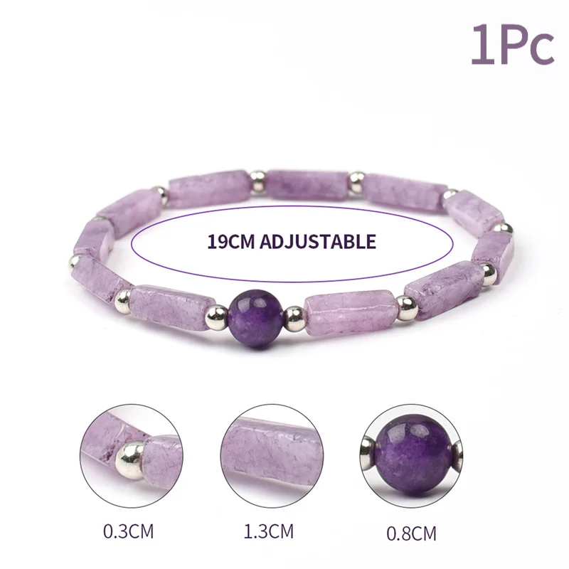 1Pc Natural Amethyst Body-purify Slimming Bracelet Stone Energy Bracelets for Women Fatigue Relief Healing Yoga.