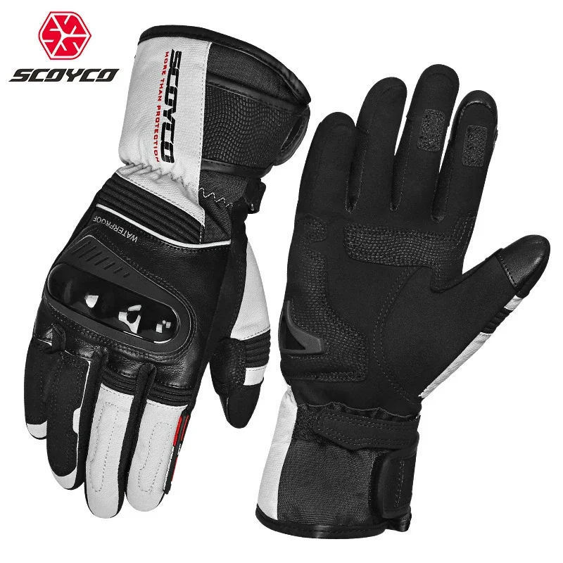 SCOYCO Winter Keep Warm Riding Gloves For Motorcycle Waterproof Offroad Glove Ski Outdoor Sports Men's Motorbike Luvas MC82