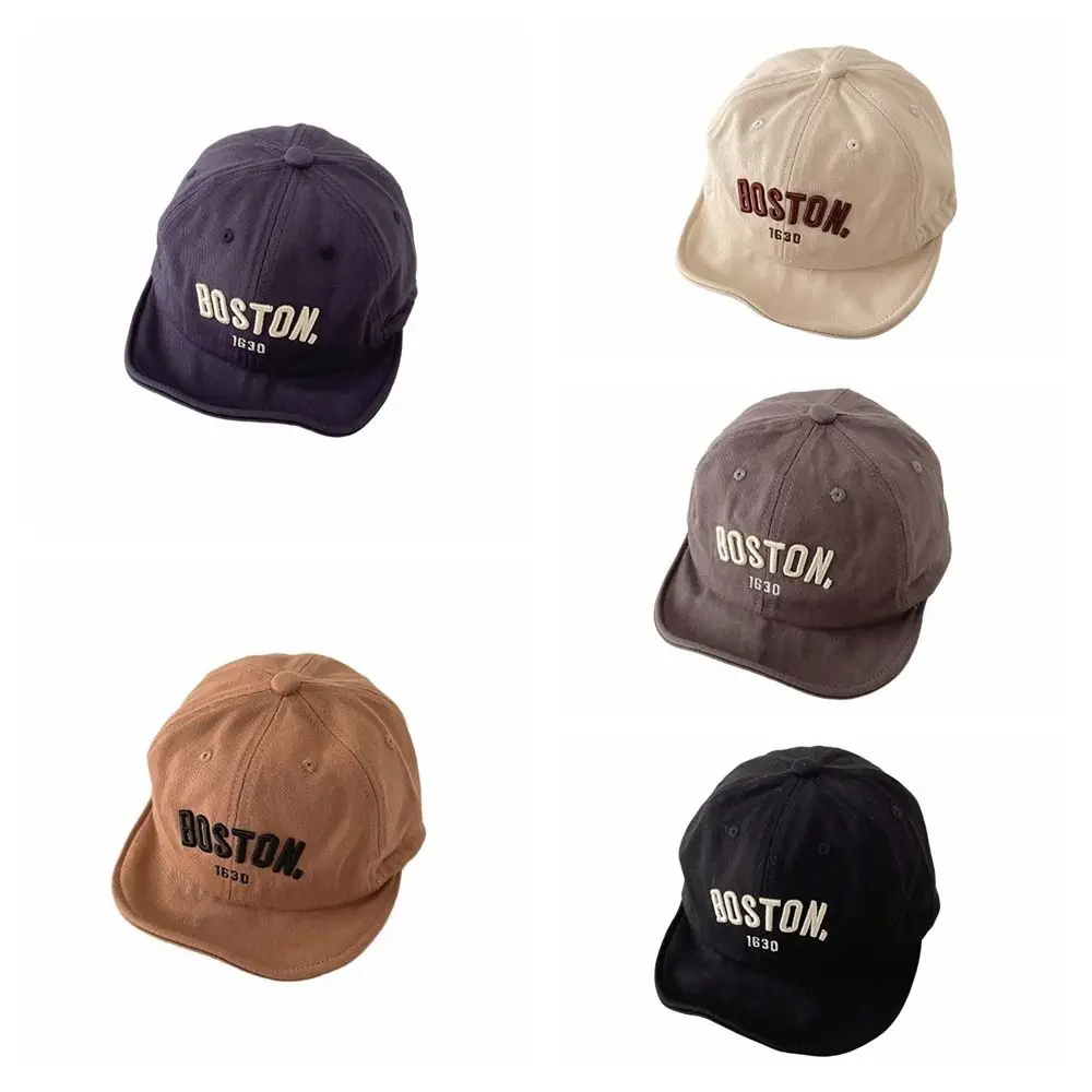 Zacht borduurwerk baby honkbalhoed effen kleur Koreaanse stijl brief baseball cap vizier katoen kinderzonnehoed buiten