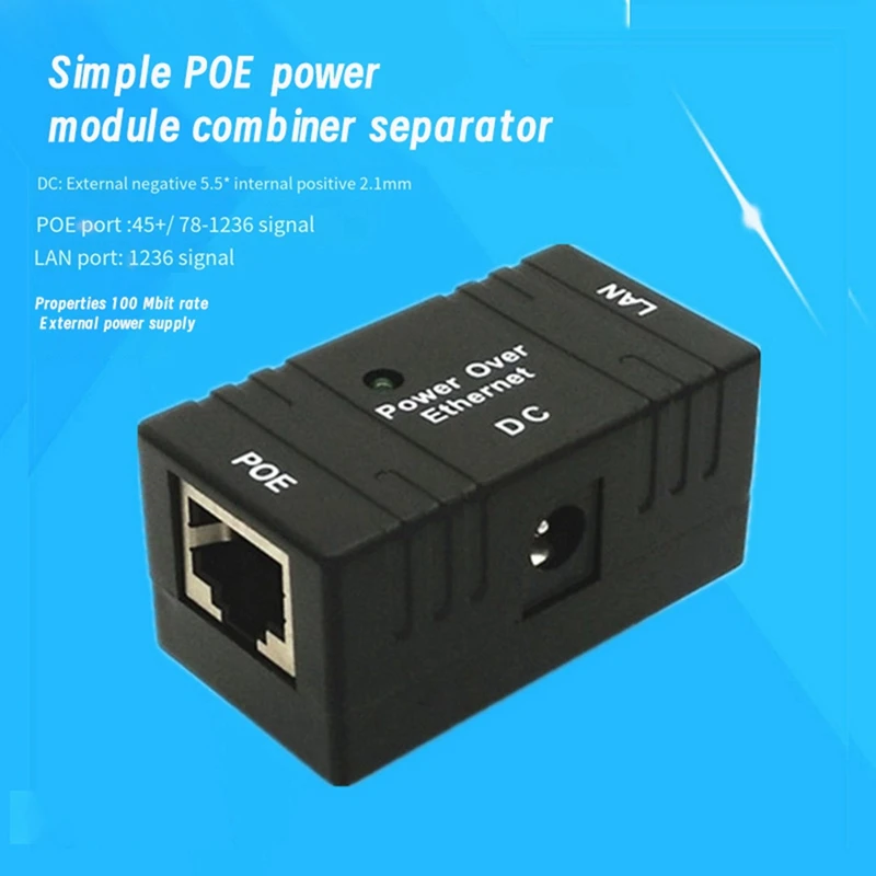 A15R -100 Mbps 5V 12V 24V 48V/1A BJW POE Injector Power Splitter For IP Camera POE Adapter Module Accessories