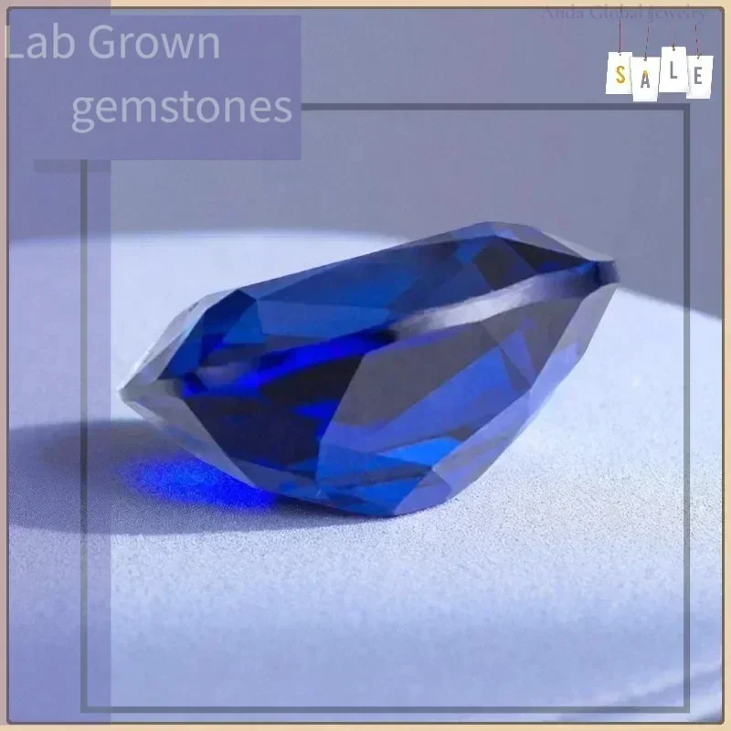 

L-Lab Grown Sapphire Royal Blue Color Rectangular Cushion Cut Gems For Jewelry Setting&Custom Design Selectable AGL Certificate
