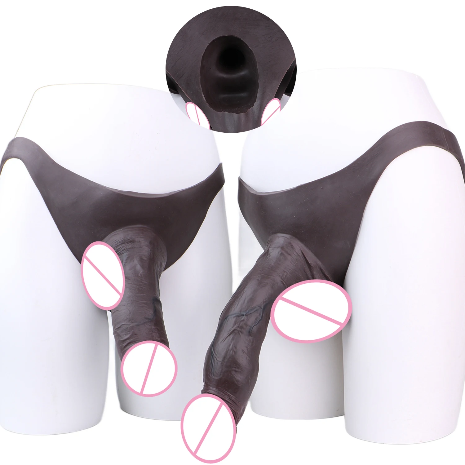 SXXY Large Hollow Dildo Premium Silicone Pants Wearable Hyper Realistic Insertable Penis Cover Adult Intimate Wearable Toys view 6