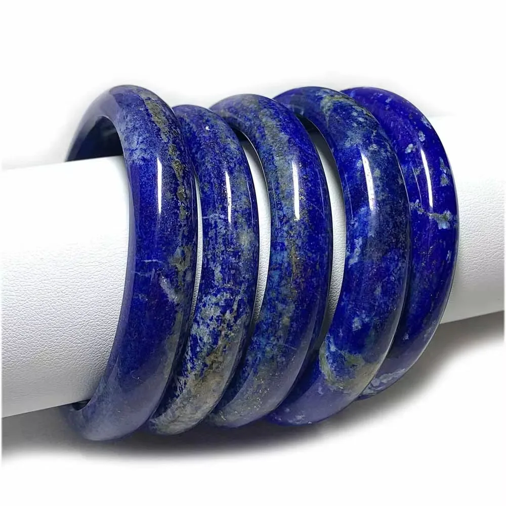 Natural Lapis Lazuli Bangles Dark Blue Bracelet Women's Fine Jewelry for Woman Lady Wedding Party Gift Charms Gemstones